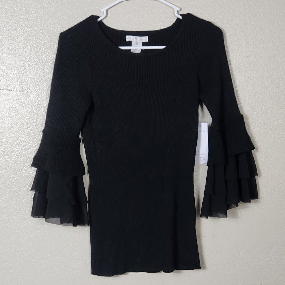 Design History Blouse Bell Sleeves Size M NWT